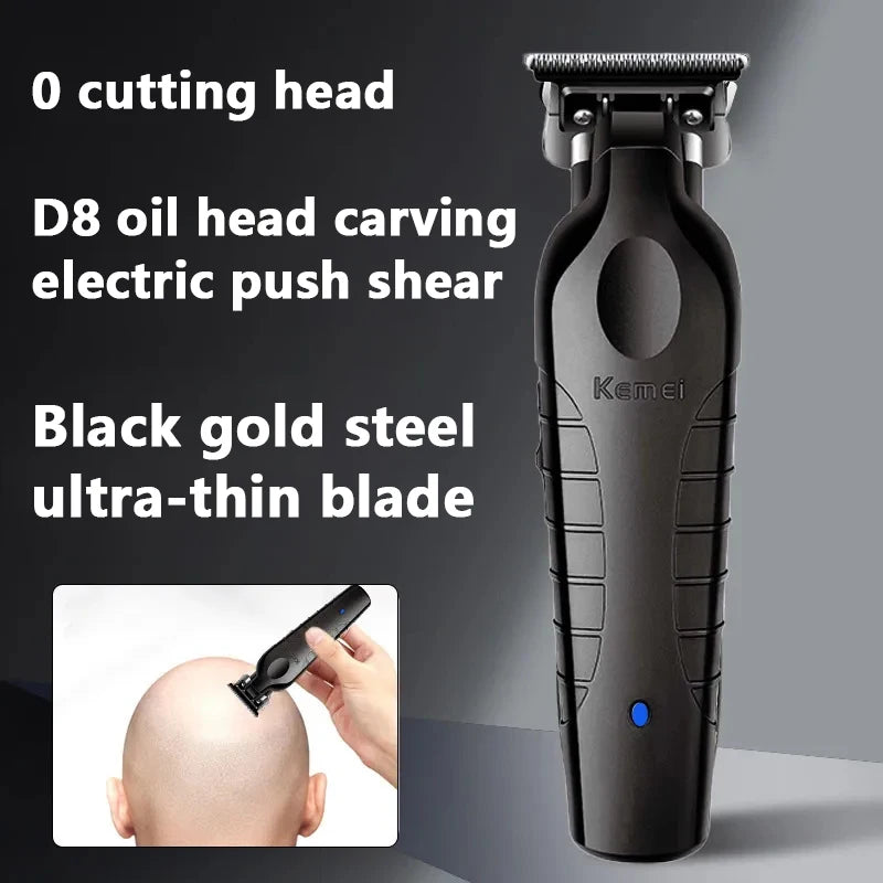 Tondeuse à cheveux sans fil Kemei 2299 Barber, tondeuse de précision à écartement zéro (0 mm), machine de coupe électrique professionnelle.