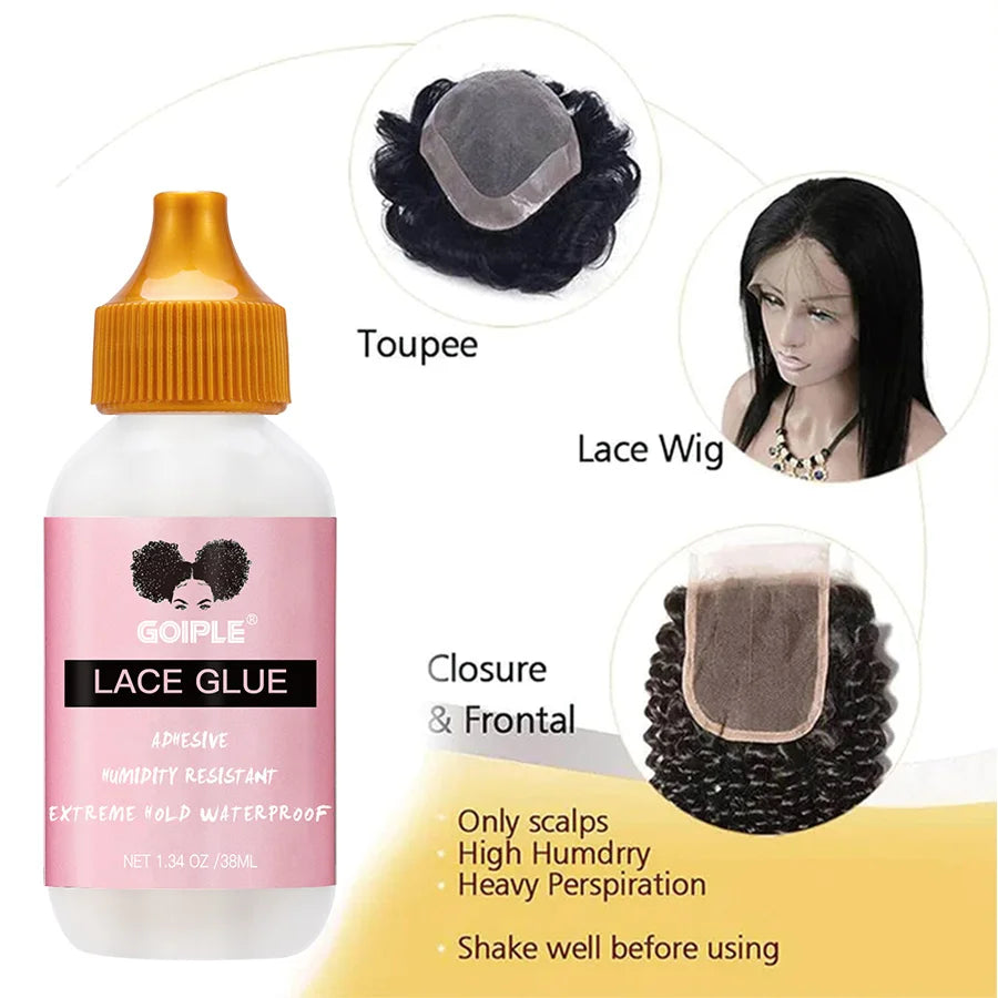 Spray fondant à séchage rapide, imperméable et puissant, dissolvant pour colle à perruque, cire lissante en bâtonnet, gel ou outil pour contrôler les frisottis et la ligne des cheveux.