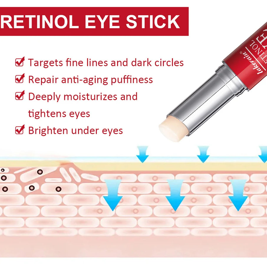 Crema de ojos con retinol para aclarar ojeras y reafirmar la piel. Sérum reparador instantáneo para el contorno de ojos para mujeres. Cuidado de los ojos femeninos.