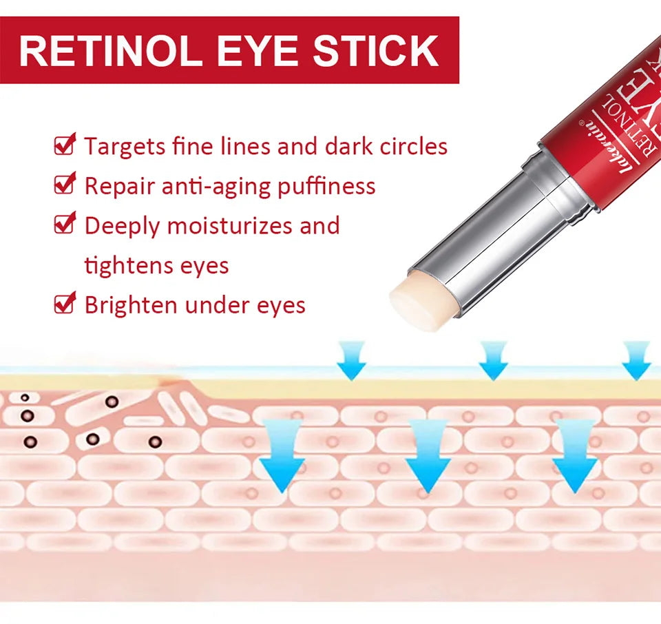 Crema de ojos con retinol para aclarar ojeras y reafirmar la piel. Sérum reparador instantáneo para el contorno de ojos para mujeres. Cuidado de los ojos femeninos.