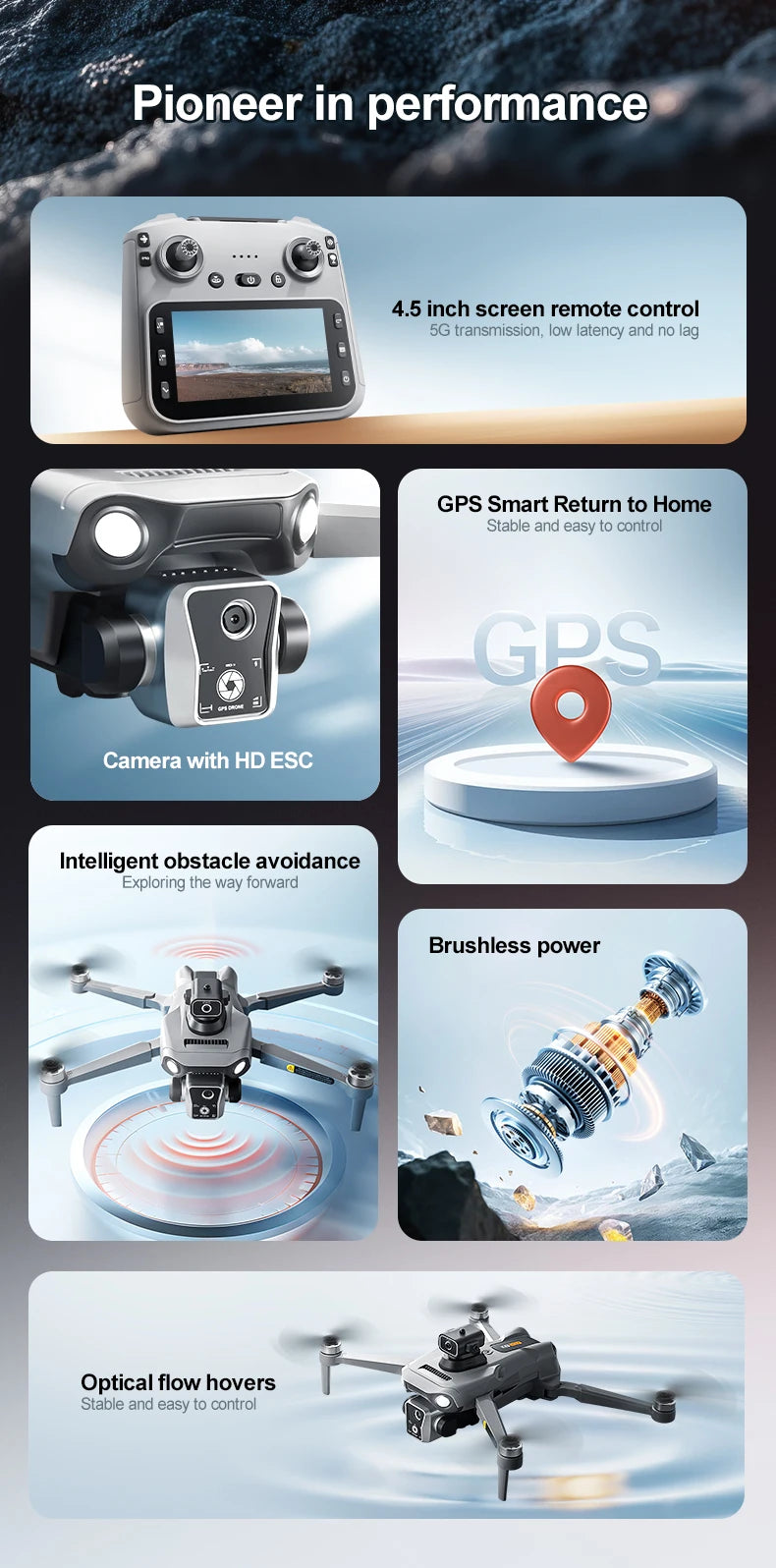 Nouveau drone K19 MAX GPS professionnel avec caméra 8K, vol FPV aérien, évitement d'obstacles, télécommande grand écran et drone pliable