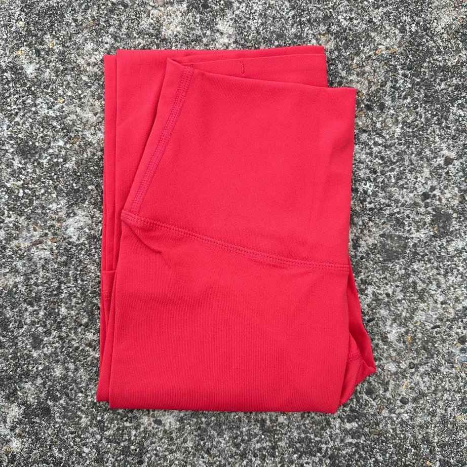 Solid Color Back Waist Pocket High Waist Yoga Legging Women Sport Cropped Pants Butter Athletic Gym Comprehensive Training Jog