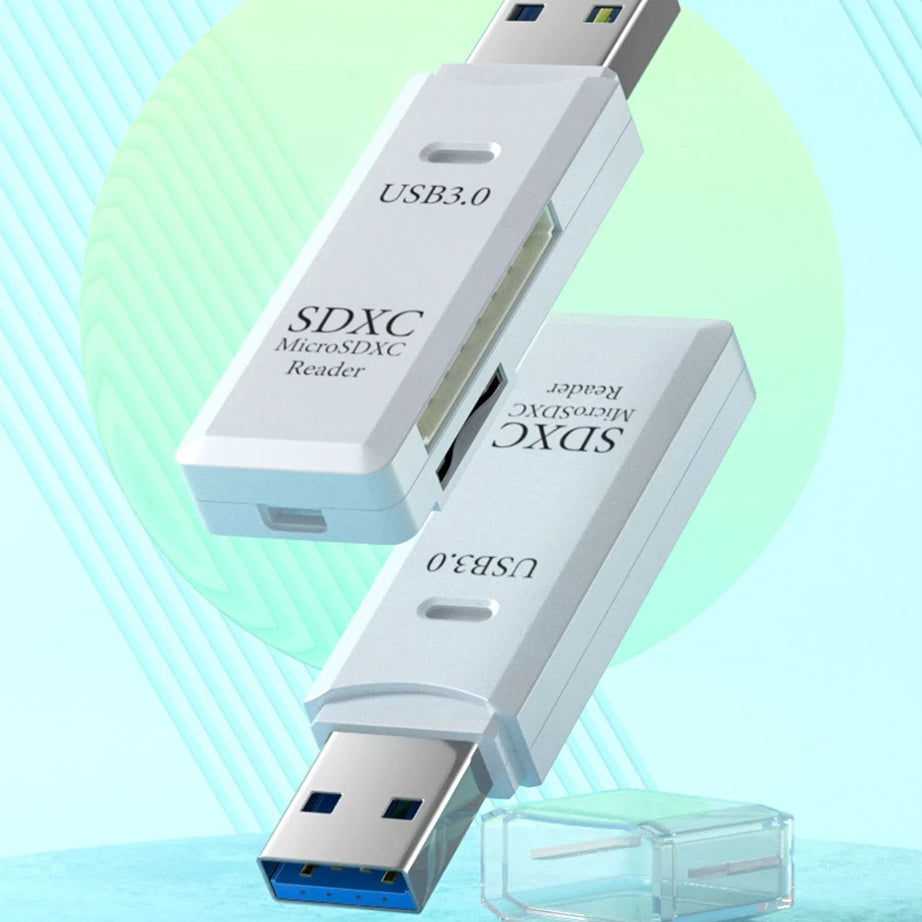 Lecteur de cartes USB 3.0 2 en 1, lecteur de cartes micro TF/SD, adaptateur USB, lecteur de cartes haute vitesse pour cartes mémoire TF, accessoires pour PC et ordinateur portable