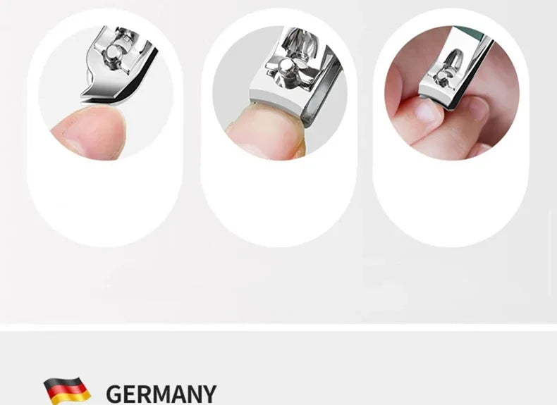 Kit de manucure et pédicure professionnel 6/9 pièces en acier inoxydable avec coupe-ongles et étui de voyage.