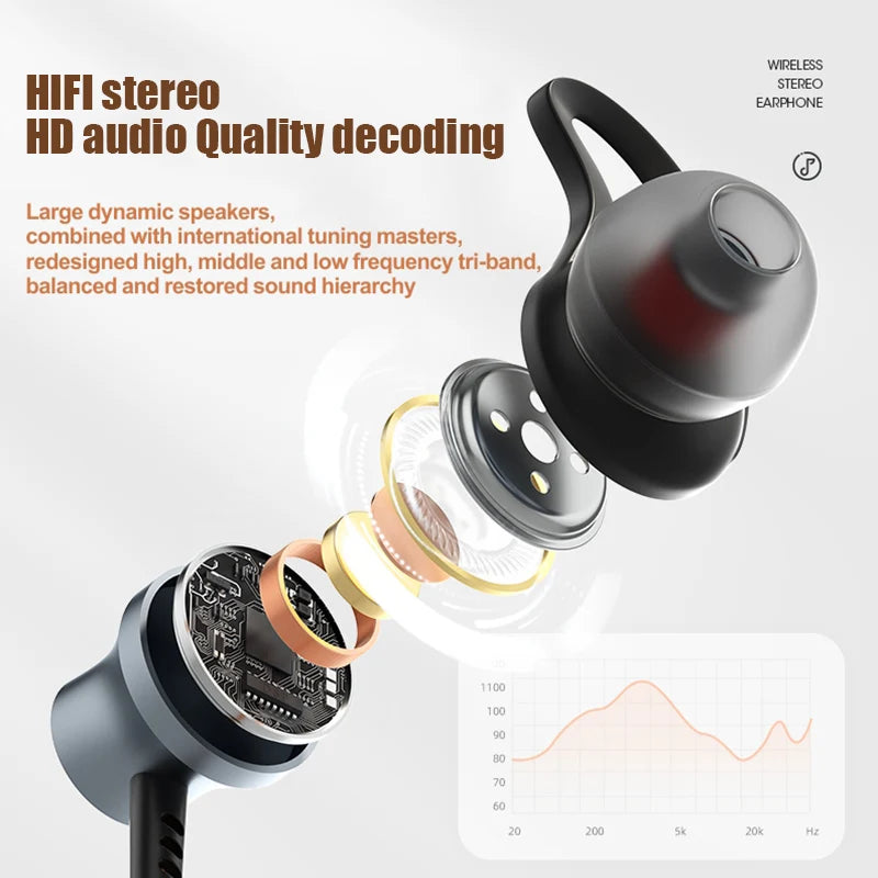 Fone Bluetooth Earphones Wireless Headphones Magnetic Sport Neckband Neck-hanging TWS Earbuds Wireless Blutooth Headset with Mic