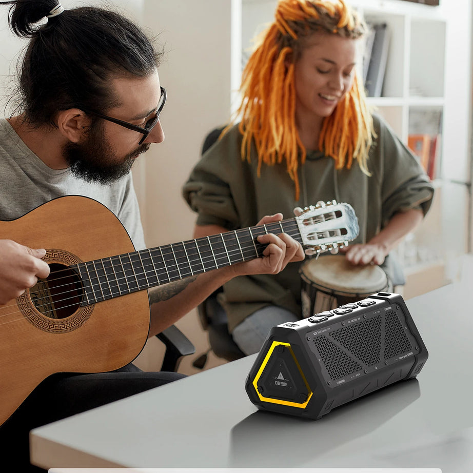 MLOVE P3 Outdoor Bluetooth Speaker, 40W Output Power Bluetooth 5.3 Speaker ,Stereo Sound IPX7 Waterproof,Micro SD Card,RGB Light