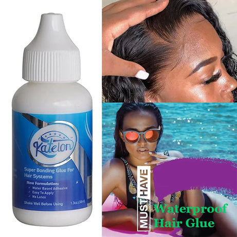 Colle pour perruque Lace Front, tenue extra forte, résistante à l'eau, 38 ml, colle adhésive ultra-forte pour bonnet de perruque, 1 pièce, outils de coiffure, 37 g
