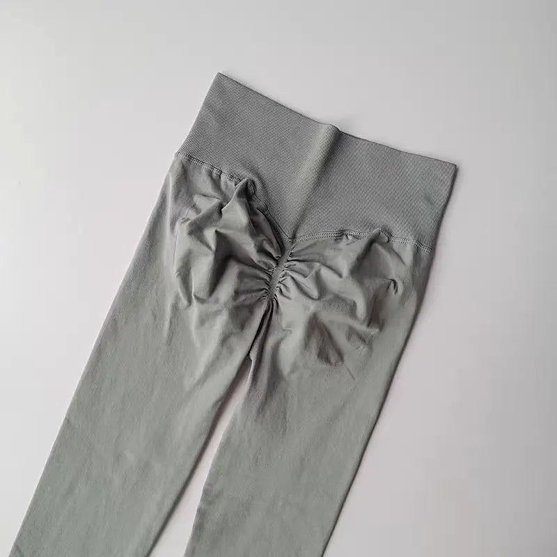 Leggings de yoga taille haute pour femme, sans coutures, effet push-up, pour le sport, le fitness et la course à pied, gainants et ultra-élastiques.