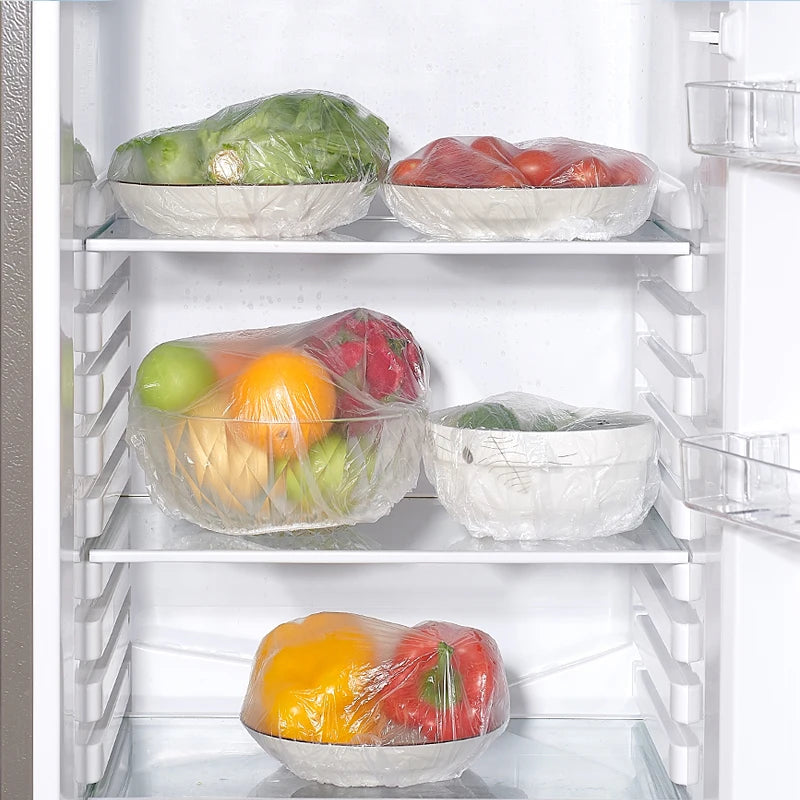 Couvercles alimentaires réutilisables et jetables en plastique, résistants et élastiques, pour bols et assiettes. Sac de conservation des aliments.