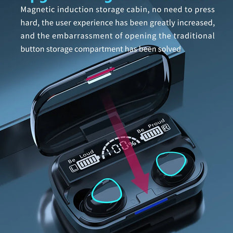 Nouveauté : Écouteurs sans fil M10, son parfait et haute qualité, idéaux pour le sport, les jeux et la musique. Écouteurs Bluetooth avec batterie externe.