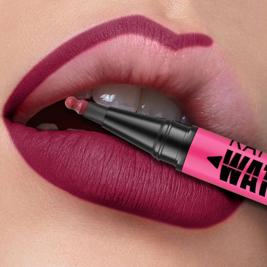 Crayon à lèvres liquide mat 12 couleurs, waterproof, effet repulpant, pour un contour des lèvres naturel et un maquillage contour des lèvres impeccable.