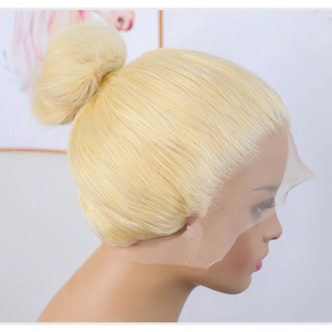 13x4 13x6 360 HD Transparent 613 Honey Blonde Color Lace Front Human Hair Wigs for Women Raw Brazilian Straight Lace Frontal Wig