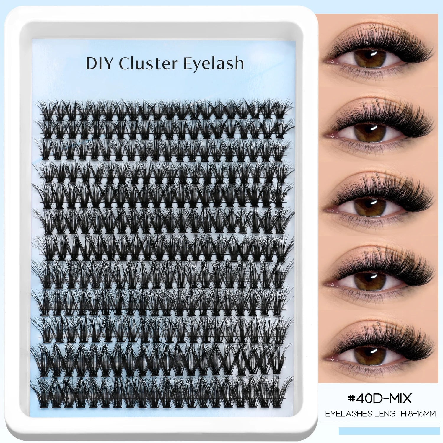 GROINNEYA Faux cils en vison, extensions de cils volumineuses, duveteuses et fines, maquillage pour les cils