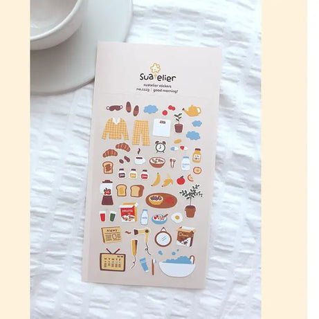 Autocollants Suatelier Foods, scrapbooking esthétique, jolis stickers pour carnets de voyage, décorations coréennes, agendas et fournitures de loisirs créatifs.