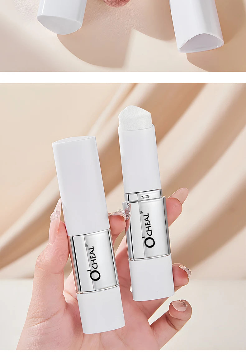Fond de teint stick thermosensible O'CHEAL, couvrance du visage, imperfections et pores, double embout, fini mat.