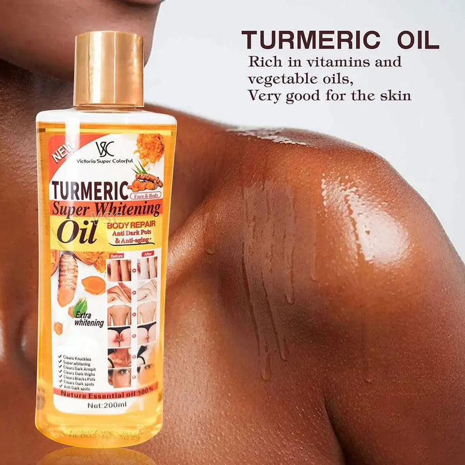 Huile essentielle de curcuma pour le visage et le corps, huile de massage hydratante pour diffuseur, aromathérapie, éclaircissante et lissante, soin du visage et du corps, 200 ml