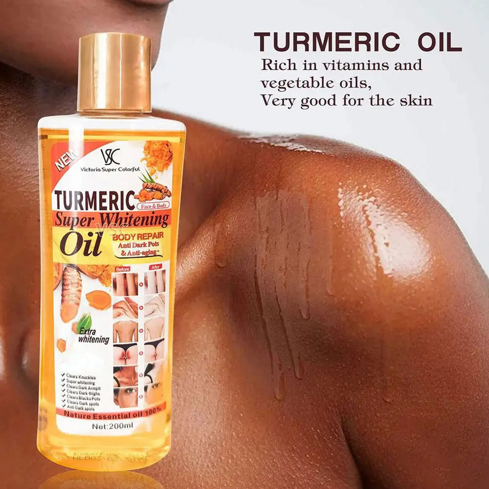 Huile essentielle de curcuma pour le visage et le corps, huile de massage hydratante pour diffuseur, aromathérapie, éclaircissante et lissante, soin du visage et du corps, 200 ml