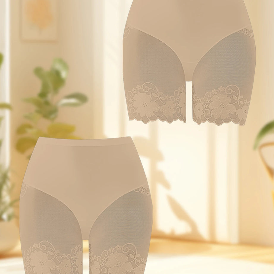 Lot de 2 culottes shorty transparentes pour femmes - Confortables, taille mi-haute, respirantes, ne roulent pas, idéales pour les soirées en amoureux et au quotidien