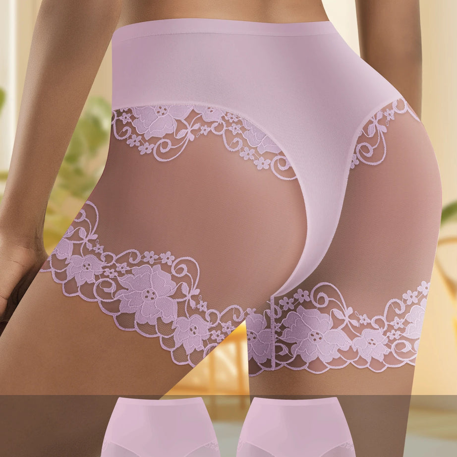 Lot de 2 culottes shorty transparentes pour femmes - Confortables, taille mi-haute, respirantes, ne roulent pas, idéales pour les soirées en amoureux et au quotidien