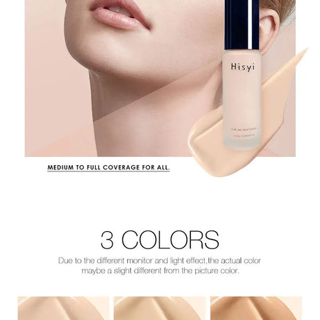 Le fond de teint liquide camoufle naturellement les imperfections sans effet poudre, crème visage simple, fond de teint transparent, masque les imperfections.