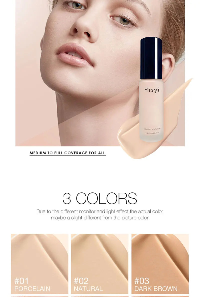 Le fond de teint liquide camoufle naturellement les imperfections sans effet poudre, crème visage simple, fond de teint transparent, masque les imperfections.