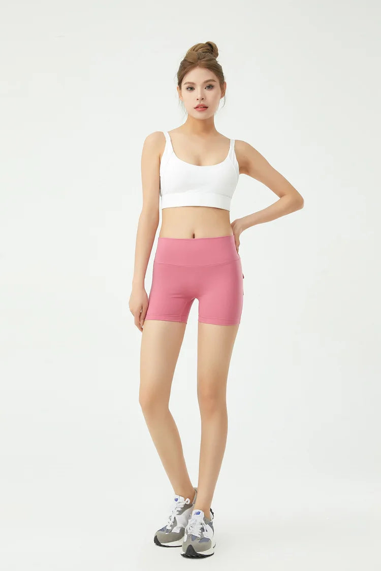 Short de fitness Peach Butt pour femme, pantalon cargo trois-quarts à séchage rapide avec poche, legging de yoga gainant pour l'été