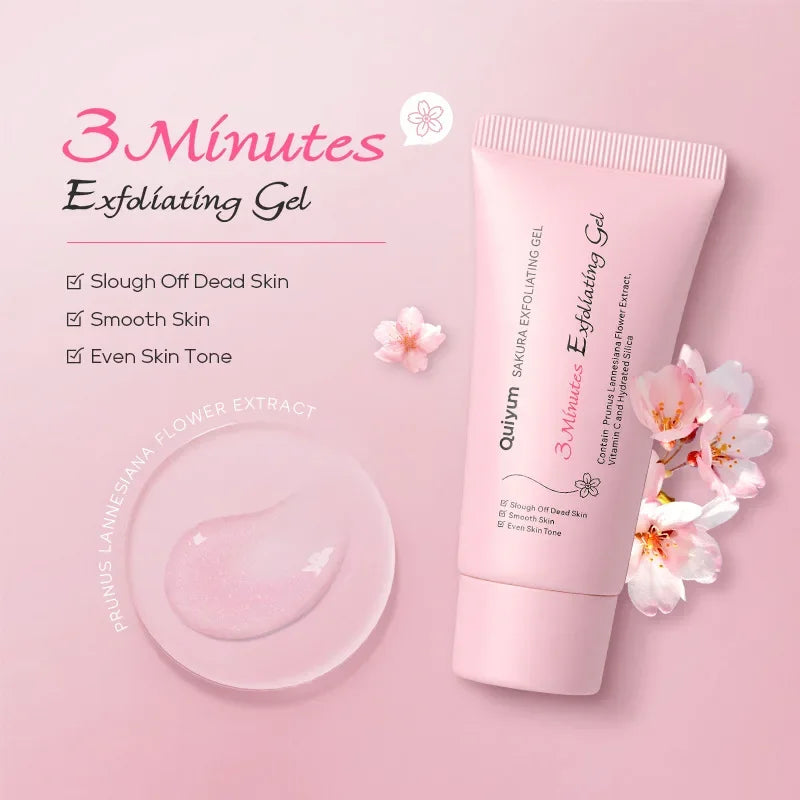 Gel exfoliant Sakura pour le visage, gommage hydratant et nourrissant réparateur, soin beauté 30 g/50 g