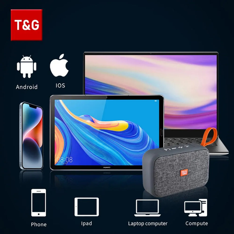Barre de son portable mini sans fil TG506 Bluetooth 5.0 pour intérieur et extérieur, haute fidélité, compatible carte TF, radio FM, étanche