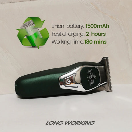 Tondeuse à cheveux professionnelle puissante pour hommes, lame en T de 0 mm, tondeuse électrique rechargeable, machine de coiffure et de rasage pour barbe
