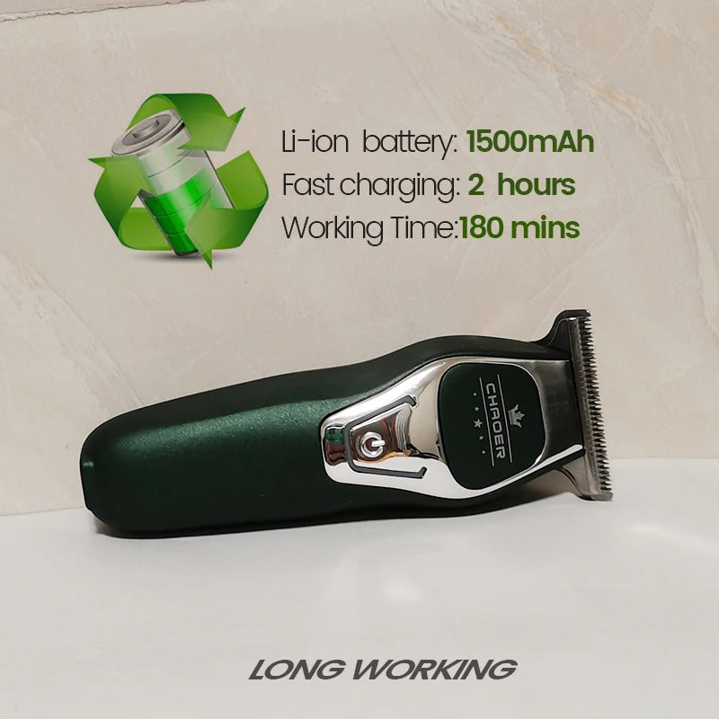 Tondeuse à cheveux professionnelle puissante pour hommes, lame en T de 0 mm, tondeuse électrique rechargeable, machine de coiffure et de rasage pour barbe