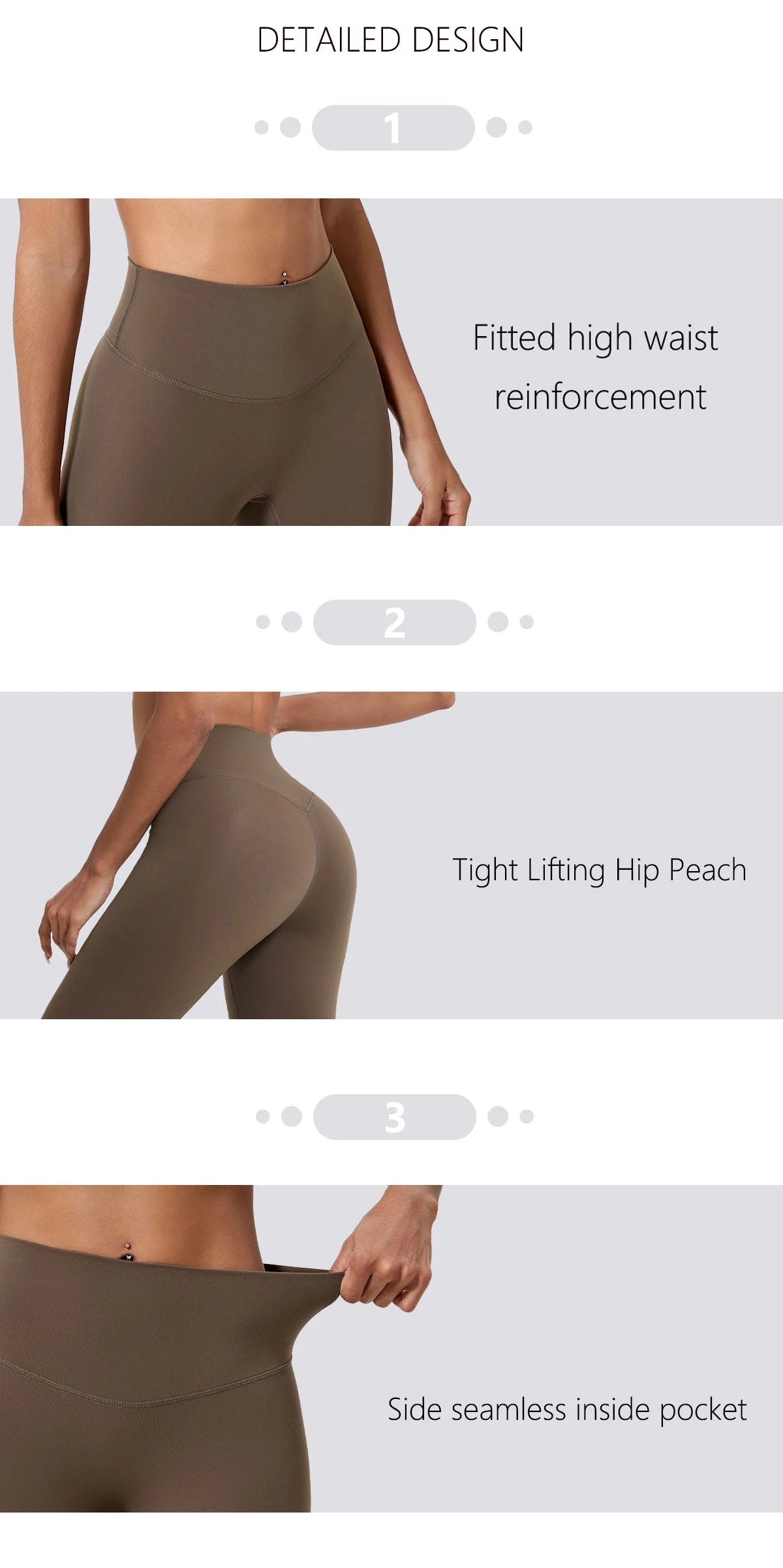 Leggings taille haute Hearuisavy en tissu ultra doux, séchage rapide, parfaits pour la gym, le yoga et la course à pied. Effet push-up.