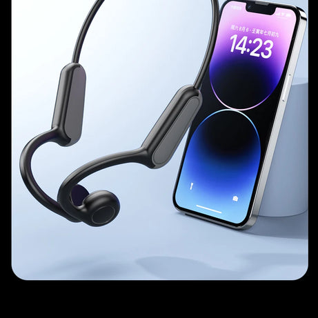 Écouteurs intra-auriculaires à conduction osseuse 2025, Bluetooth 5.3, sans fil, avec crochet d'oreille, étanches, pour le sport, la course et la conduite.