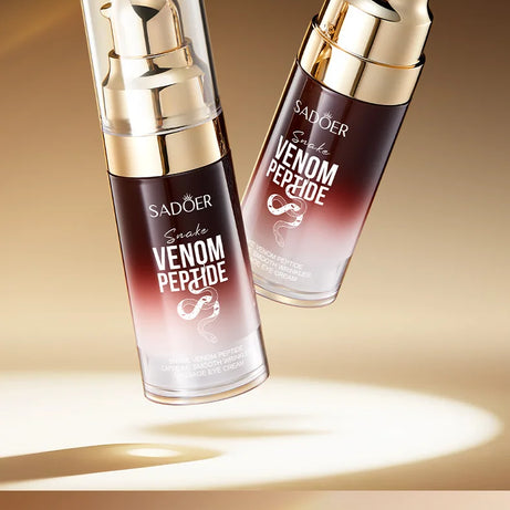 Crème contour des yeux SADOER à base de venin de serpent, de peptides et de caféine, anti-rides, massante, anti-cernes et hydratante. Soin anti-âge pour les yeux.