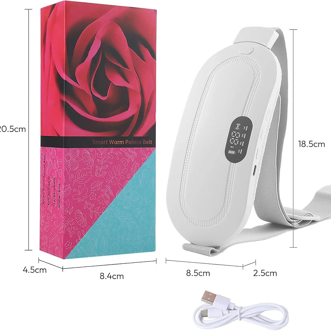 Heating Pad for Period Cramps, 5000 mAh Large Capacity, 5-10h Working Time, Portable Cordless Menstrual Heating Pad with 3Heat L
