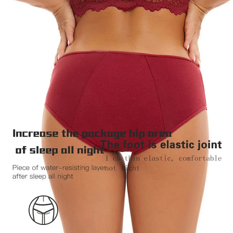 Lot de 3 culottes menstruelles pour femmes, anti-fuites, en coton, absorbantes, physiologiques, pour les règles.