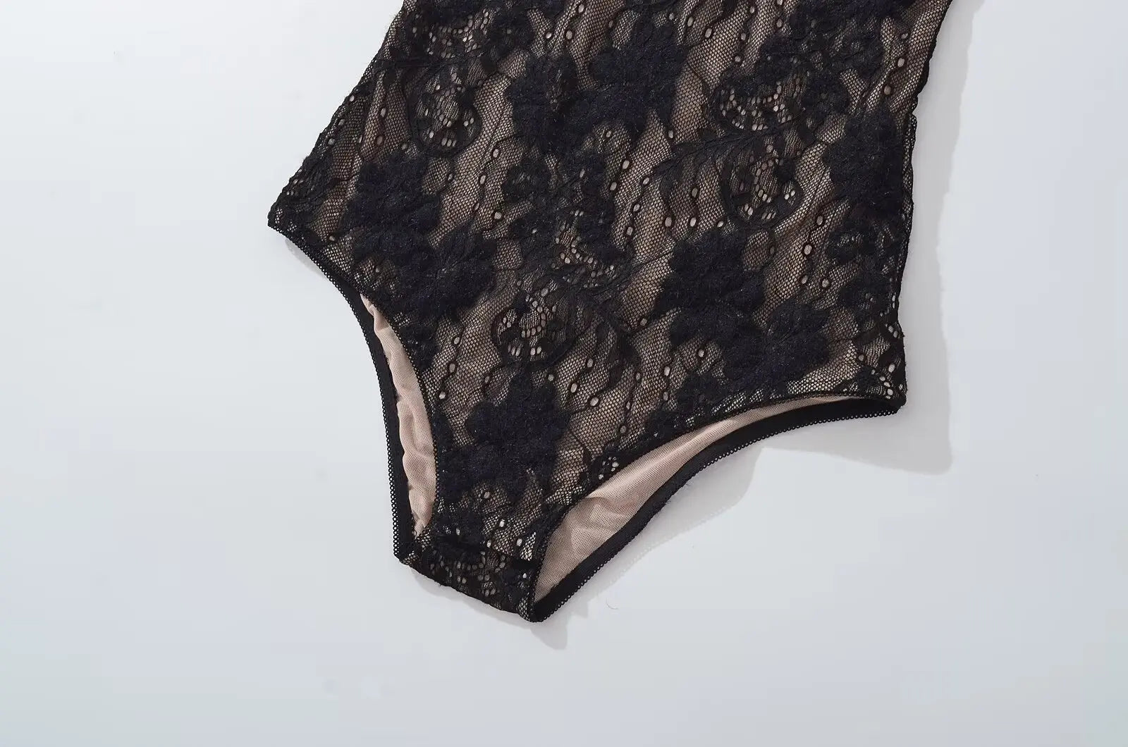 Body sexy transparente de encaje con forro, sin espalda, con tirantes finos, mono corto ajustado para mujer, monos ajustados, enterizos.