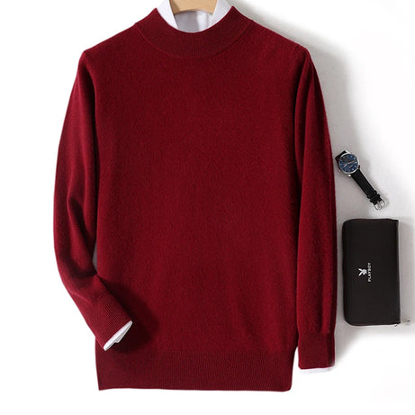 Pull 100 % laine mérinos pour femme, grande taille jusqu'à 5XL, col demi-lune, maille ample, manches longues, finitions cachemire.
