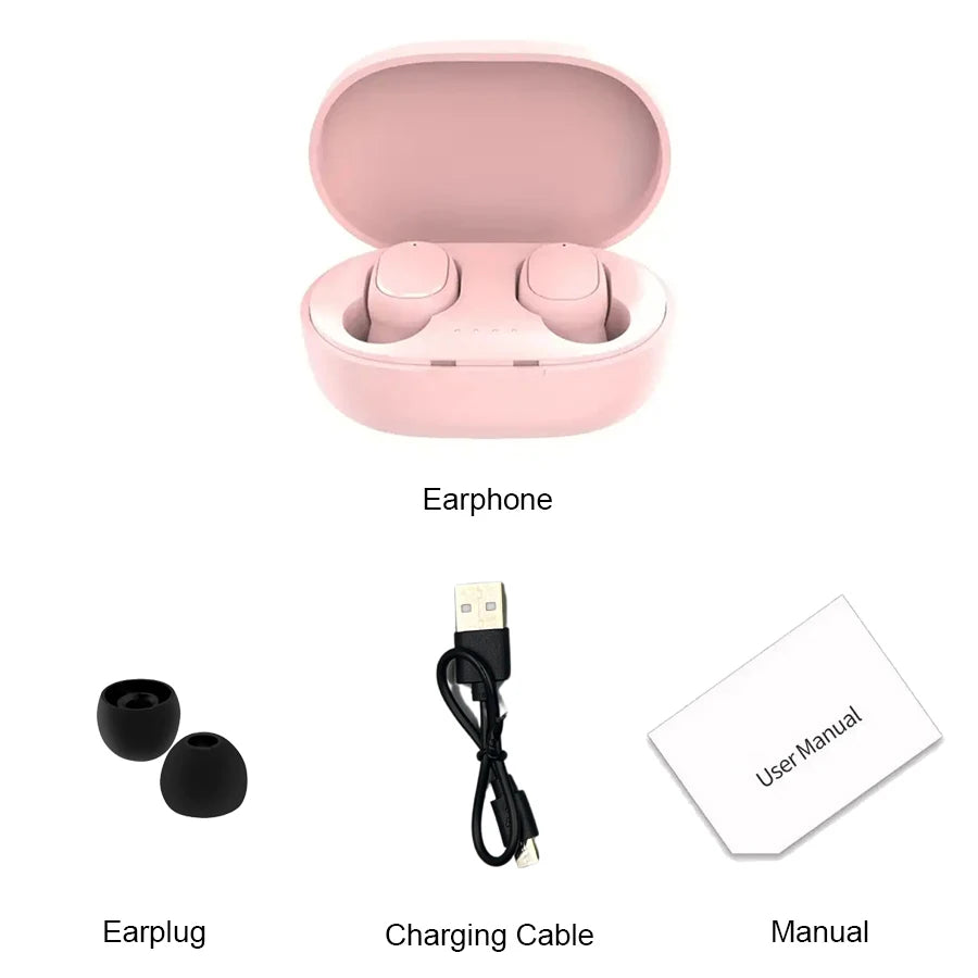 Écouteurs intra-auriculaires Bluetooth sans fil TWS A6S avec réduction de bruit et micro pour Huawei, Xiaomi et Redmi