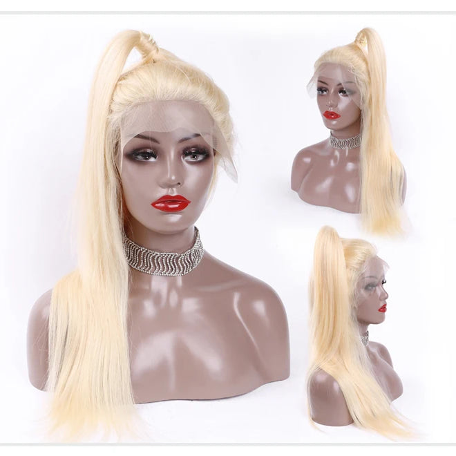 13x4 13x6 360 HD Transparent 613 Honey Blonde Color Lace Front Human Hair Wigs for Women Raw Brazilian Straight Lace Frontal Wig