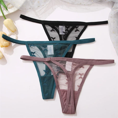 Lot de 4 culottes bikini en dentelle pour femme, strings sexy, tailles S à XL, sous-vêtements confortables dos nageur, lingerie sexy 2022