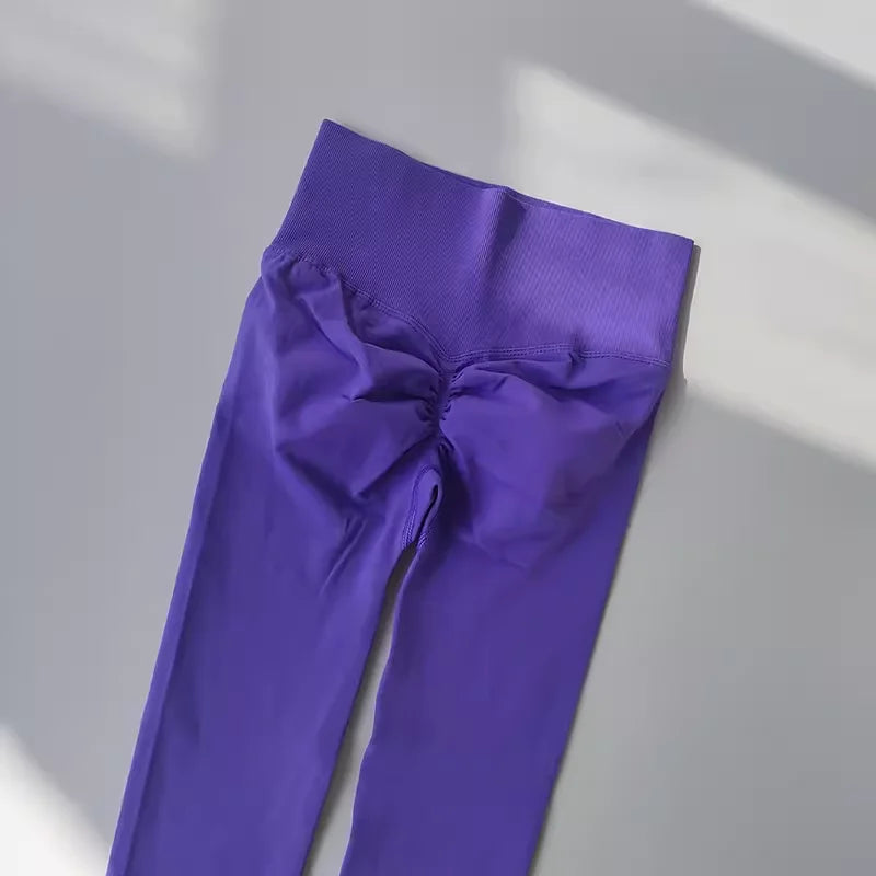 Leggings de yoga taille haute pour femme, sans coutures, effet push-up, pour le sport, le fitness et la course à pied, gainants et ultra-élastiques.