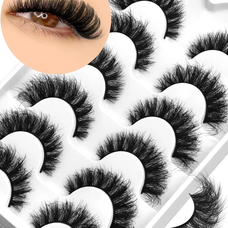 Cils en vison 3D GROINNEYA, effet chat, volume léger et vaporeux, effet naturel et aérien, bande flexible et légère