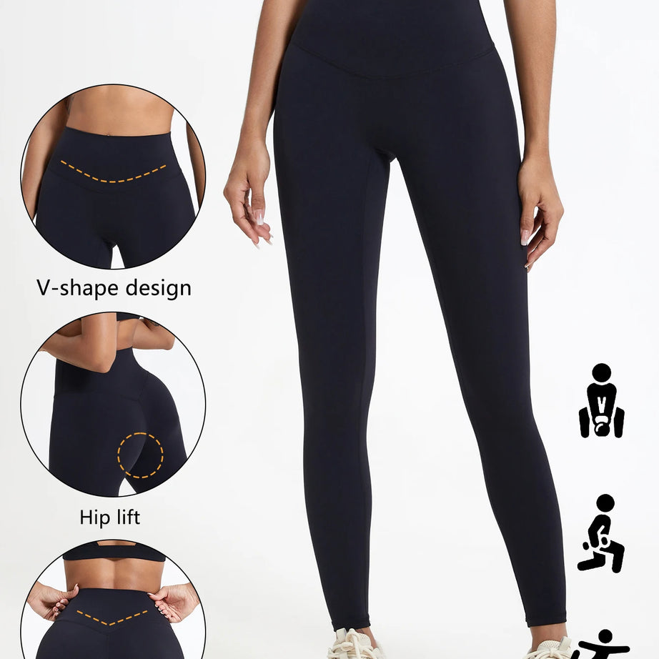 Leggings taille haute Hearuisavy en tissu ultra doux, séchage rapide, parfaits pour la gym, le yoga et la course à pied. Effet push-up.