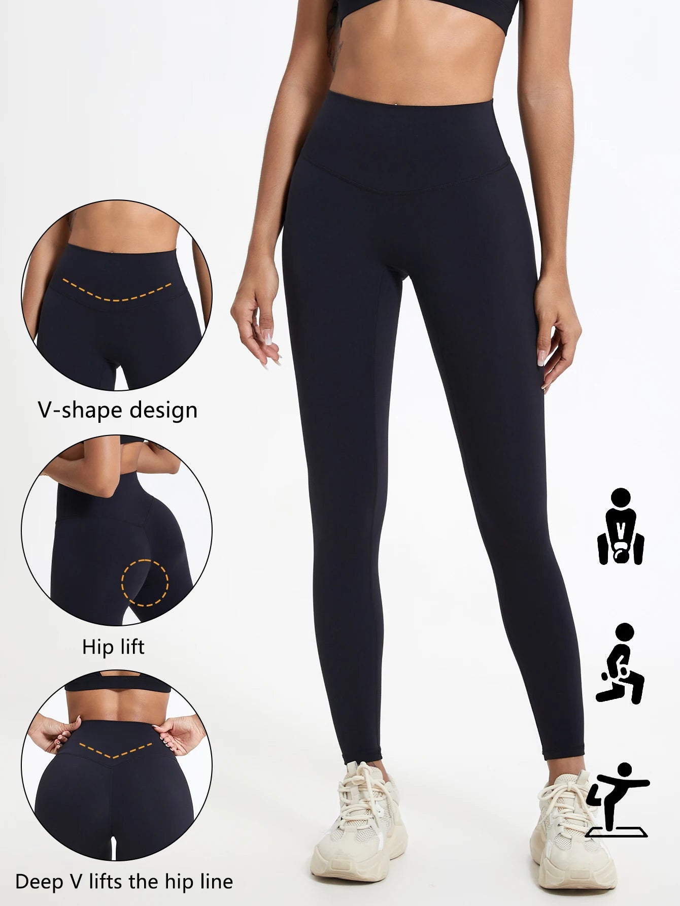 Leggings taille haute Hearuisavy en tissu ultra doux, séchage rapide, parfaits pour la gym, le yoga et la course à pied. Effet push-up.