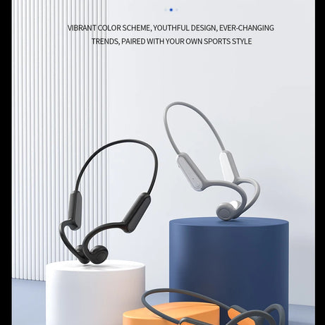 Écouteurs intra-auriculaires à conduction osseuse 2025, Bluetooth 5.3, sans fil, avec crochet d'oreille, étanches, pour le sport, la course et la conduite.