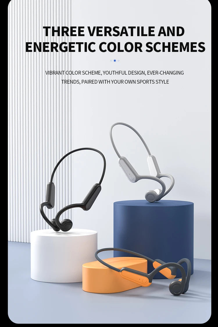 Écouteurs intra-auriculaires à conduction osseuse 2025, Bluetooth 5.3, sans fil, avec crochet d'oreille, étanches, pour le sport, la course et la conduite.