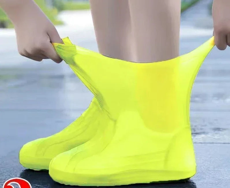 1 par de cubrezapatos impermeables de silicona, resistentes a los labios, de goma, para botas de lluvia, accesorios para exteriores en días lluviosos.