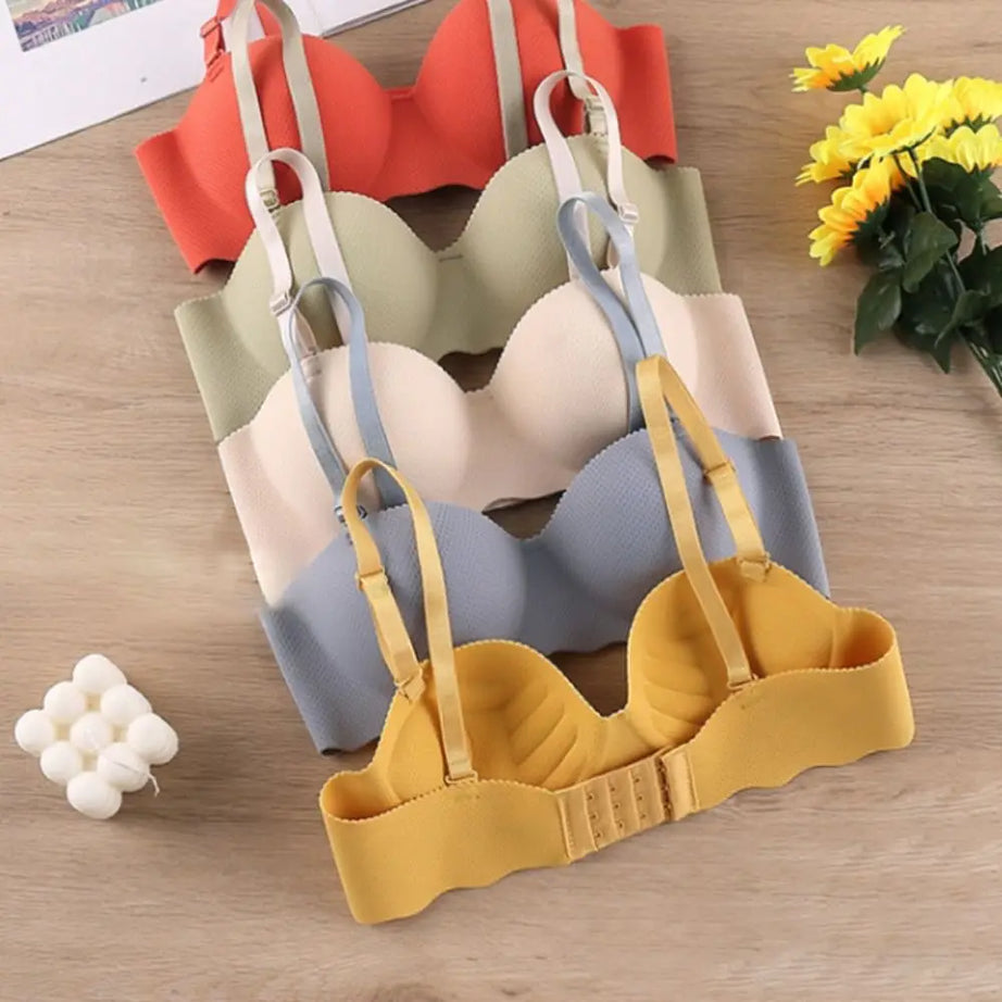 Sexy Comfort One-piece Underwear Adjustable Candy Color Pushup Bra Anti-sagging Lifting Push Up Bras Women