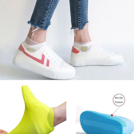 1 paire de couvre-chaussures imperméables en silicone, résistants aux irrégularités du bord, pour bottes de pluie, accessoires pour les journées pluvieuses en extérieur