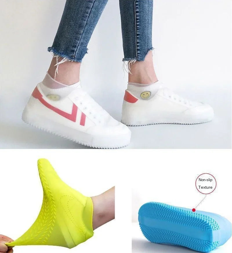 1 paire de couvre-chaussures imperméables en silicone, résistants aux irrégularités du bord, pour bottes de pluie, accessoires pour les journées pluvieuses en extérieur